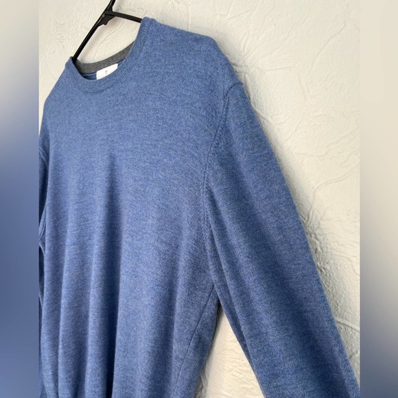 Toscano Firenze Men's 100% Merino Wool Blue Pullover Sweater Size XL - Picture 4 of 6